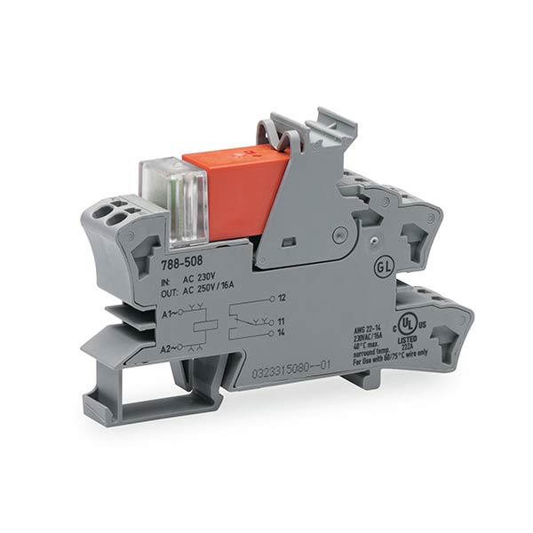 Releu si soclu 1 CO - DC 230 Vac, 1 x 16A, gri