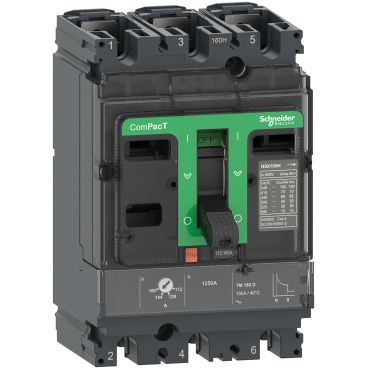 Intreruptor ComPacT NSX160B, 25 kA la 415 VAC, unitate de declansare TMD 160A, 3 poli 3d