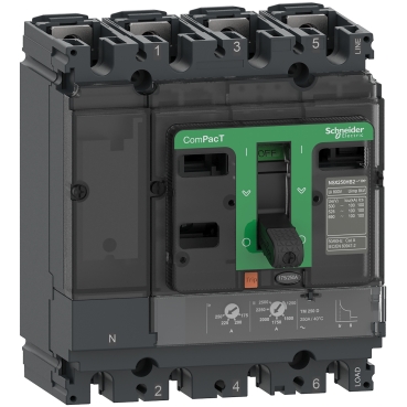 IntreruptorComPacT NSX250B, 25 kA la 415 VAC, unitate de declansare TMD 200A, 4 poli 4d IntreruptorComPacT NSX250B, 25 kA la 415 VAC, unitate de declansare TMD 200A, 4 poli 4d