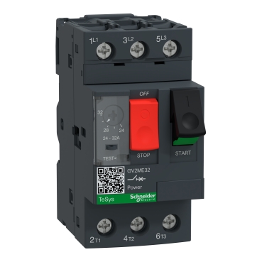 Motor circuit breaker, TeSys Deca, 3P, 24 to 32A, thermal magnetic, screw clamp terminals