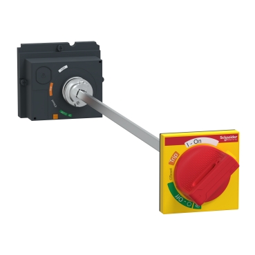 Maner rotativ extins, ComPacT NSX 100/160/250, rosu, pe lungime arborelui intre 185 si 600 mm, IP55