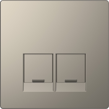 Cover plate, Merten System M, for 2 data socket, nickel