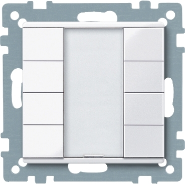 Push-button KNX, 8 clapete,  Alb Intens, Sistem M