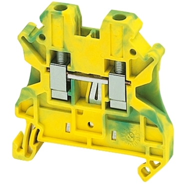 SCREW TERMINAL, PROTECTIVE EARTH, 2 POINTS, 4MM, GREEN-YELLOW