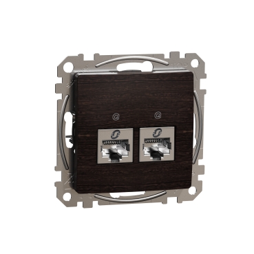 Sedna Elements, Priza dubla RJ45 Cat6 STP, wenge