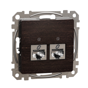 Sedna Elements, Priza dubla RJ45 Cat6A STP, wenge