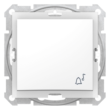 Sedna, Buton Monopolar, 10Ax Simbol Sonerie, Ip44 fara Rama Alb