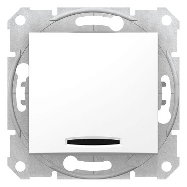 Sedna, Buton 1 Pol, 10A Lumina Localizator, fara Cadru Alb