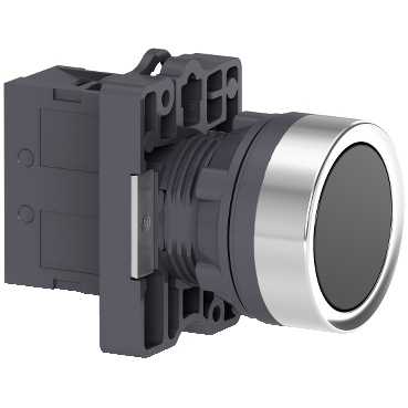 Buton, cu revenire, incastrat, negru, 1NO Buton, cu revenire, incastrat, negru, 1NO