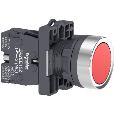 Buton,cu revenire, incastrat,  rosu, 1NC Buton,cu revenire, incastrat,  rosu, 1NC