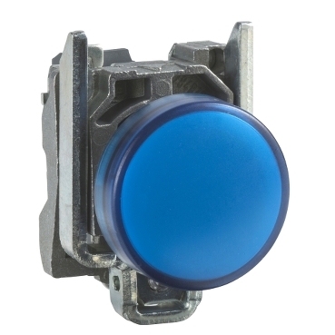 Lampa Pilot Completa Albastra 22, Lentila Simpla cu Led Integral de 24 V Lampa Pilot Completa Albastra 22, Lentila Simpla cu Led Integral de 24 V