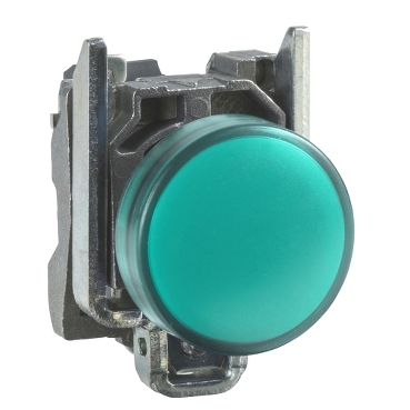 Lampa pilot complet verde 22 lentile netede cu LED integral 230, 240V Lampa pilot complet verde 22 lentile netede cu LED integral 230, 240V