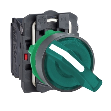 Selector Iluminat Verde 22, Maner cu 2 Pozitii, 24 V, 1No+1Nc Selector Iluminat Verde 22, Maner cu 2 Pozitii, 24 V, 1No+1Nc