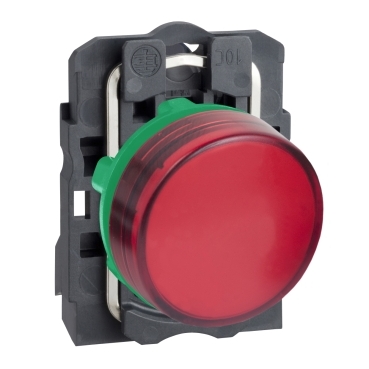 Lampa pilot complet rosie 22 lentile netede cu LED integral 24V Lampa pilot complet rosie 22 lentile netede cu LED integral 24V