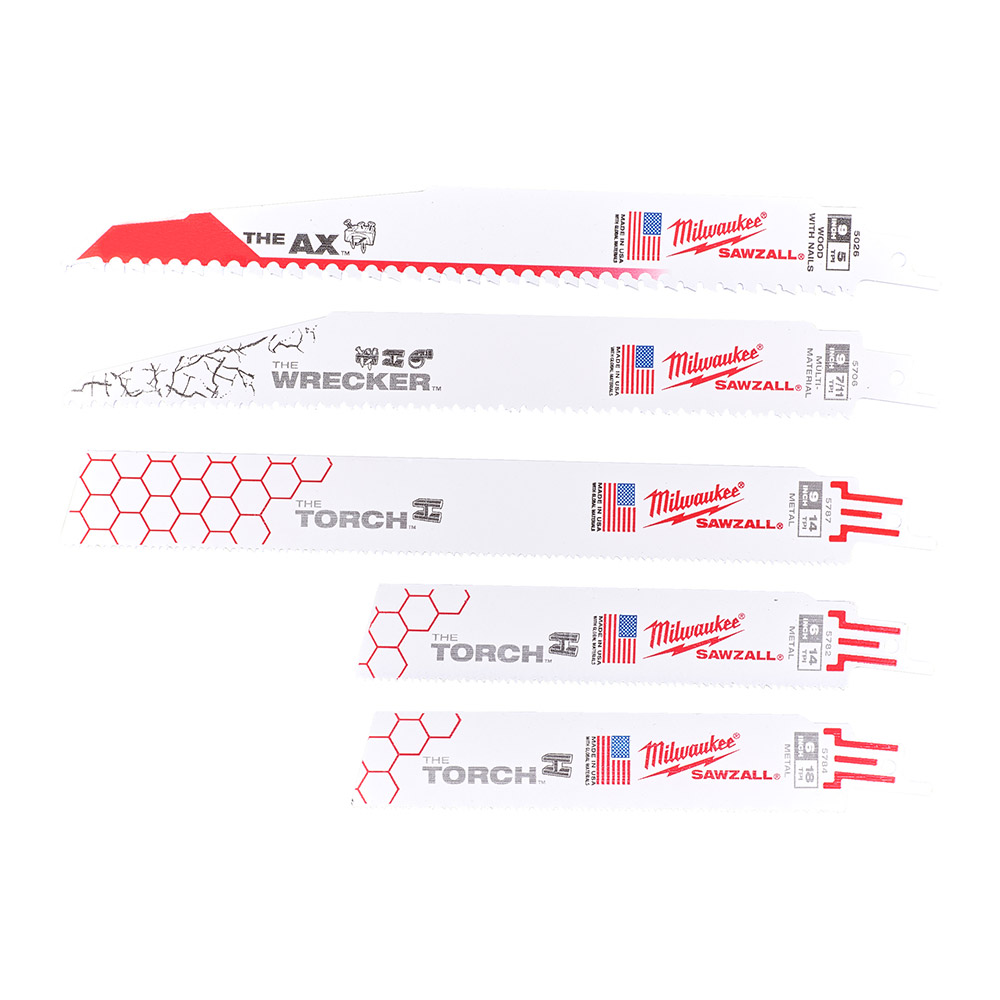 Set 5 buc. pânze SAWZALL®: 48005026 x 1, 48005706 x 1, 48005787 x 1, 48005782 x 1, 48005784 x 1 Set 5 buc. pânze SAWZALL®: 48005026 x 1, 48005706 x 1, 48005787 x 1, 48005782 x 1, 48005784 x 1