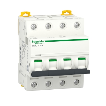 Acti9 Ic60L, Intreruptor Automat Miniatura, 4P, 20A, curba C