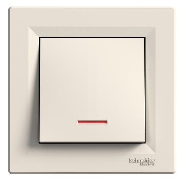 Asfora, Intrerupator cap scara cu lampa de localizare, 10A, crem, fara surub