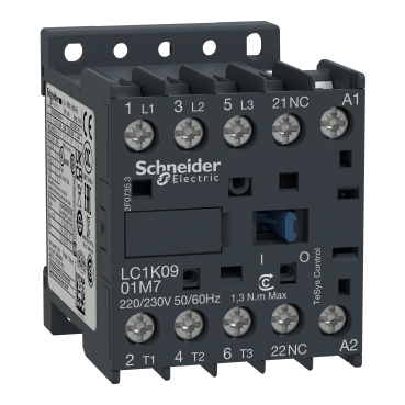 Tesys K Contactor 3P 9A Ac-3 = 440V - Aux 1Nc - Bobina 24V 50Hz