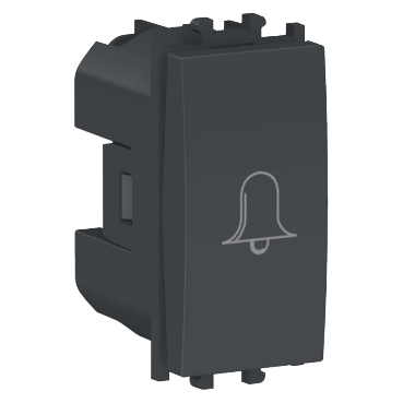 Easy Styl, Intrerupator cu revenire,simbol sonerie, 1M, negru