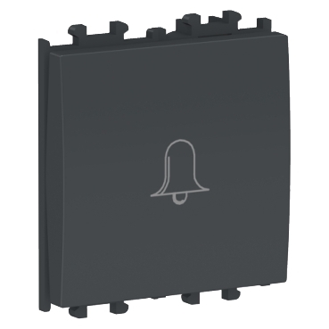 Easy Styl, Intrerupator cu revenire, simbol sonerie, 2M, negru