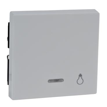 Clapeta cu Fereastra Indicator Si cu Simbol bec,Alb Polar, Lucios, Sistem M