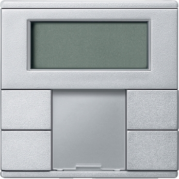 Push-button KNX, 4 clapete, termostat si display, Aluminiu, Sistem M