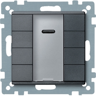 Push-button KNX, 8 clapete si receptor IR, Antracit, Sistem M