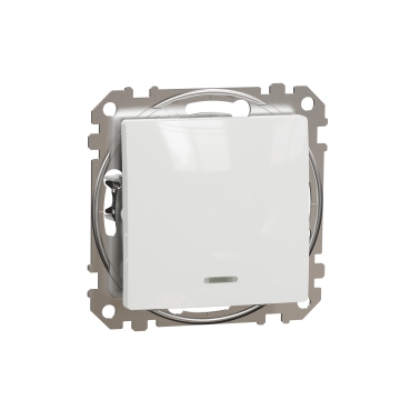 Sedna Design, Intrerupator bipolar cu indicator luminos rosu 10AX, alb