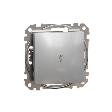 Sedna Design, Intrerupator cu revenireindicator luminos cu simbol lumina, aluminiu