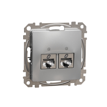 Sedna Design, Priza dubla RJ45 Cat5E STP, aluminiu