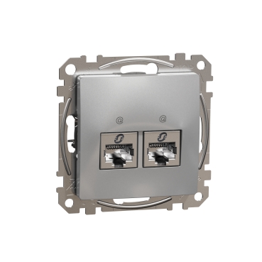 Sedna Design, Priza dubla RJ45 Cat6 STP, aluminiu
