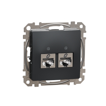 Sedna Design, Priza dubla RJ45 Cat5E STP, antracit