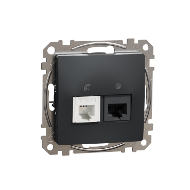 Sedna Design, Priza RJ11-RJ45 Cat6 UTP, antracit