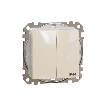 Sedna Design, Intrerupator dublu 10AX IP44, bej