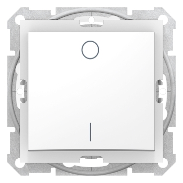 Sedna, Comutator 2 Poli, 10Ax Ip44 fara Cadru Alb