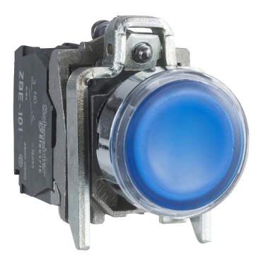 Blue buton luminos incastrat complet 22 cu revenire cu arc 1NO+1NC 24V Blue buton luminos incastrat complet 22 cu revenire cu arc 1NO+1NC 24V